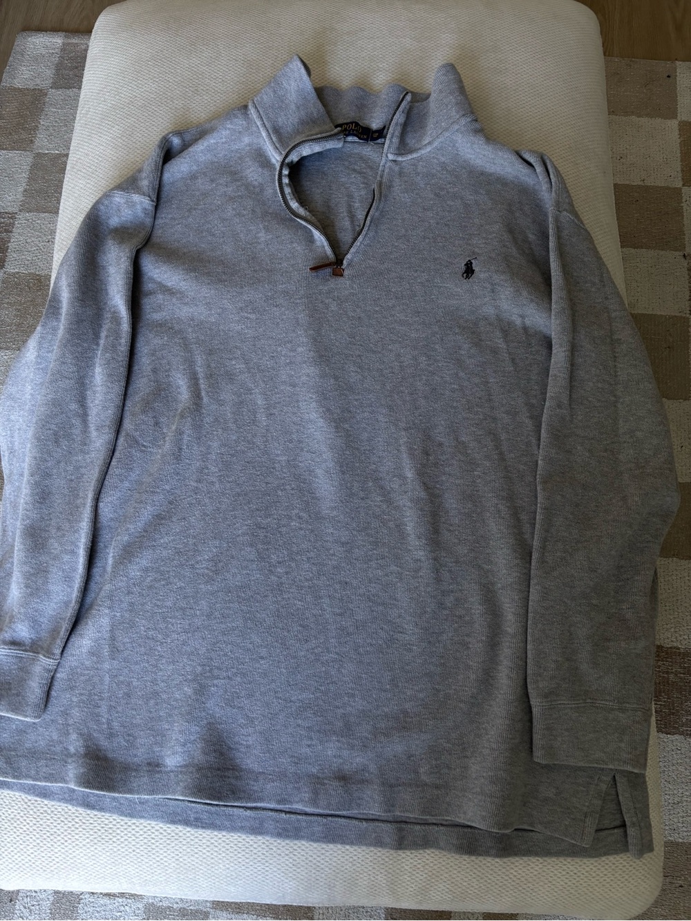 Polo by Ralph Lauren Light Gray Half-Zip Pullover Sweater